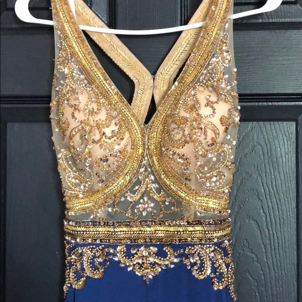 Blue/Gold Evening Gown